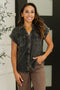 Cloud Nine to Five Button Down Blouse in Ash Black - LISA MARIE BOUTIQUE - Womens - Small -