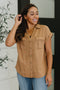 Cloud Nine to Five Button Down Blouse in Deep Camel - LISA MARIE BOUTIQUE - Womens - Small -