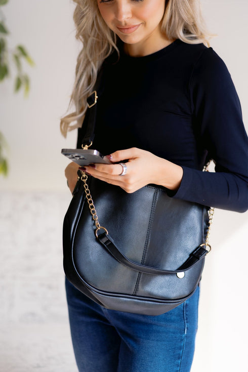 Cocoa Eclipse Saddle Bag - LISA MARIE BOUTIQUE -