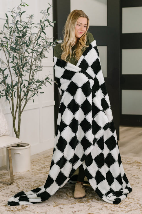 Cookies & Cream Checks Blanket - LISA MARIE BOUTIQUE - Womens - OS -