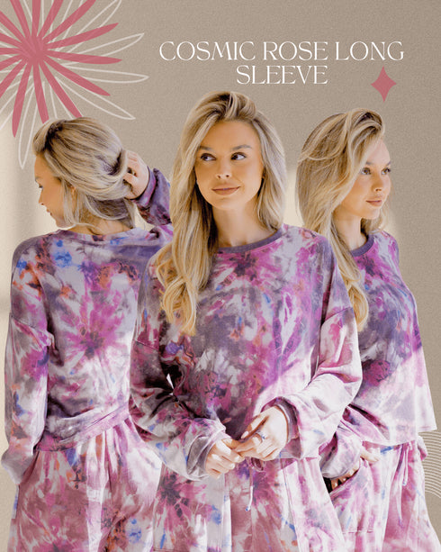 Cosmic Rose Glow Long Sleeve - LISA MARIE BOUTIQUE - S -