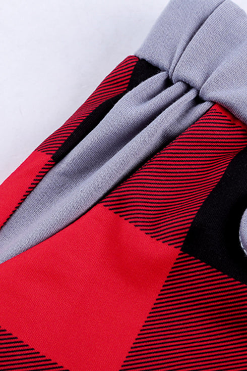 Red Plaid Drawstring Christmas Lounge Pants