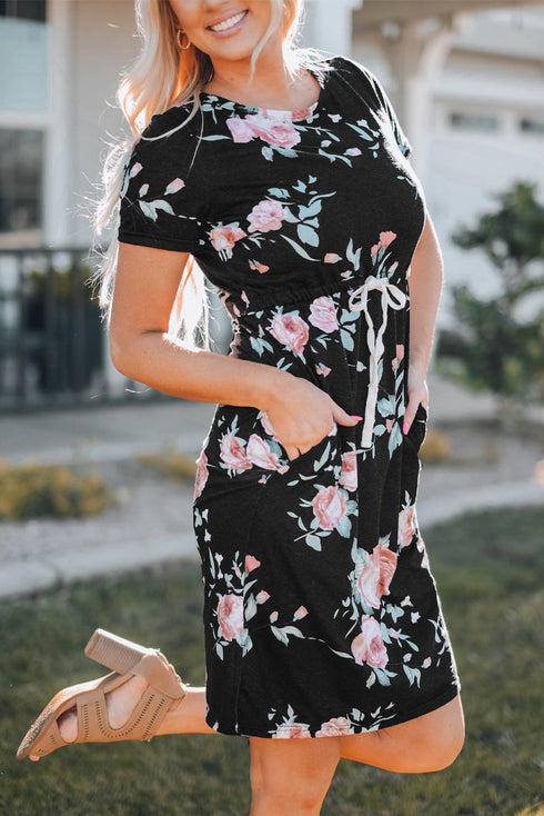 You Got This Tie Waist Pocketed Dress