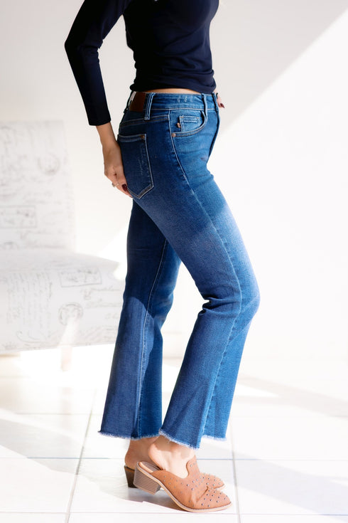 Dark Roast Denim Judy Blue Flares - LISA MARIE BOUTIQUE - Judy Blue - 0 -