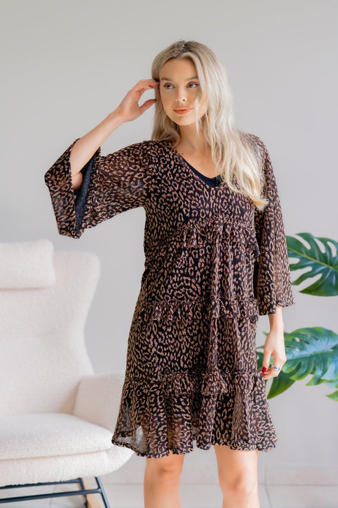 Dazzle Noir Dress - LISA MARIE BOUTIQUE - S -