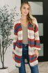 Definitely Dapper Striped Knit Cardigan - LISA MARIE BOUTIQUE - Womens - Small -