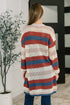 Definitely Dapper Striped Knit Cardigan - LISA MARIE BOUTIQUE - Womens - Small -