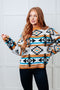 Desert Vibes Geometric Striped Sweater - LISA MARIE BOUTIQUE - Tops - Small -