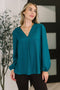 Desk to Dinner V - Neck Balloon Sleeve Blouse - LISA MARIE BOUTIQUE - Womens - Small -