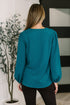 Desk to Dinner V - Neck Balloon Sleeve Blouse - LISA MARIE BOUTIQUE - Womens - Small -