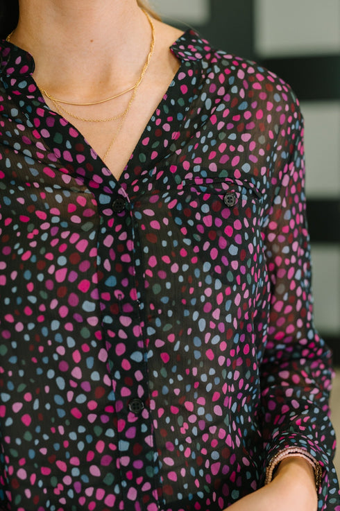 Doing the Most Polka Dot Blouse - LISA MARIE BOUTIQUE - Womens - Small -