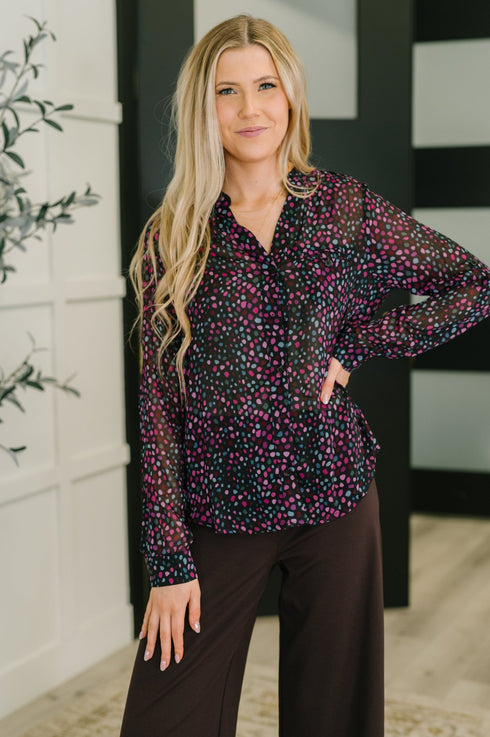 Doing the Most Polka Dot Blouse - LISA MARIE BOUTIQUE - Womens - Small -