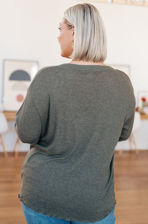 Don't Be Careless Ribbed Knit Top - LISA MARIE BOUTIQUE - Tops - Small -