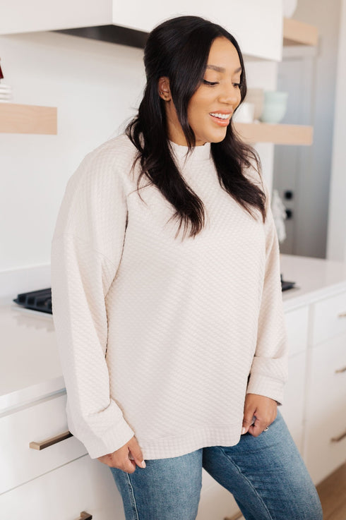 Don't Change Anything Mock Neck Pullover - LISA MARIE BOUTIQUE - Tops - Small -