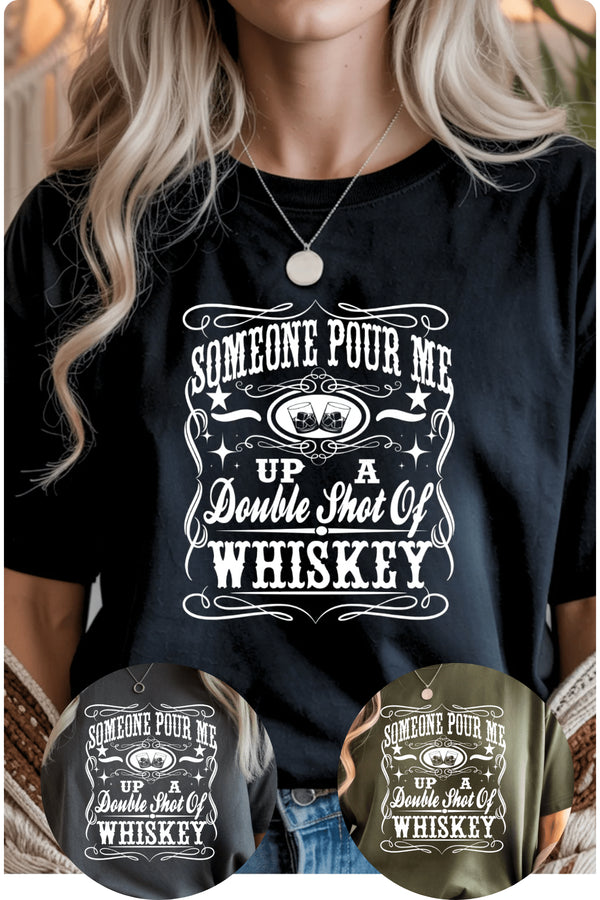 Double Shot T-Shirt - LISA MARIE BOUTIQUE - S - Black Gildan Tee -