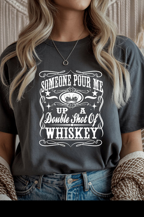 Double Shot T-Shirt - LISA MARIE BOUTIQUE - S - Charcoal Gildan Tee -