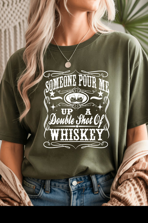 Double Shot T-Shirt - LISA MARIE BOUTIQUE - S - Military Green Gildan Tee -