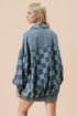 Double Take Checkered Button Up Denim Jacket - LISA MARIE BOUTIQUE - Medium - S -