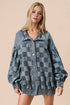 Double Take Checkered Button Up Denim Jacket - LISA MARIE BOUTIQUE - Medium - S -