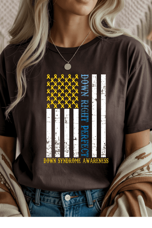 Down Syndrome Awareness T-Shirt - LISA MARIE BOUTIQUE - S - Dark Chocolate Gildan Tee -