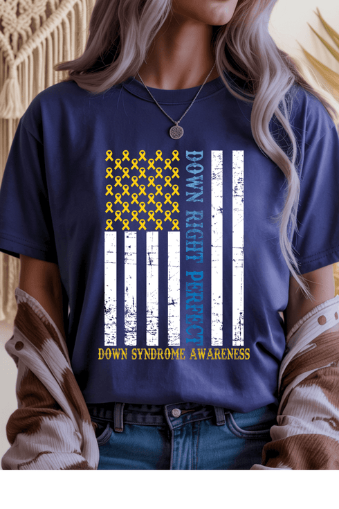 Down Syndrome Awareness T-Shirt - LISA MARIE BOUTIQUE - S - Metro Blue Gildan Tee -