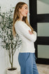 Effortless Edge Knit Henley Top in Natural - LISA MARIE BOUTIQUE - Womens - Small -