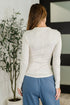 Effortless Edge Knit Henley Top in Natural - LISA MARIE BOUTIQUE - Womens - Small -