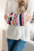 End of the Story Striped Sleeve Sweater - LISA MARIE BOUTIQUE - Tops - Small -