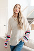 End of the Story Striped Sleeve Sweater - LISA MARIE BOUTIQUE - Tops - Small -