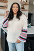End of the Story Striped Sleeve Sweater - LISA MARIE BOUTIQUE - Tops - Small -