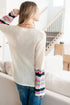 End of the Story Striped Sleeve Sweater - LISA MARIE BOUTIQUE - Tops - Small -