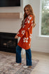 Enough Anyways Floral Cardigan in Burnt Orange - LISA MARIE BOUTIQUE - Layers - Small -