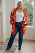 Enough Anyways Floral Cardigan in Burnt Orange - LISA MARIE BOUTIQUE - Layers - Small -