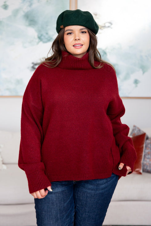 Envelop Me Turtleneck Sweater - LISA MARIE BOUTIQUE - Tops - Small -