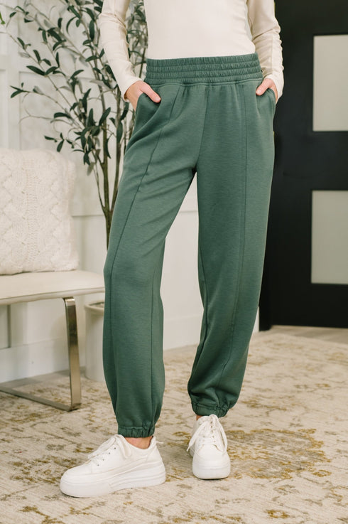 Every Second, Every Hour Jogger Bottoms in Dark Forest - LISA MARIE BOUTIQUE - Womens - Small -