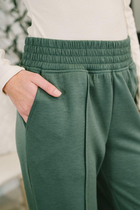 Every Second, Every Hour Jogger Bottoms in Dark Forest - LISA MARIE BOUTIQUE - Womens - Small -