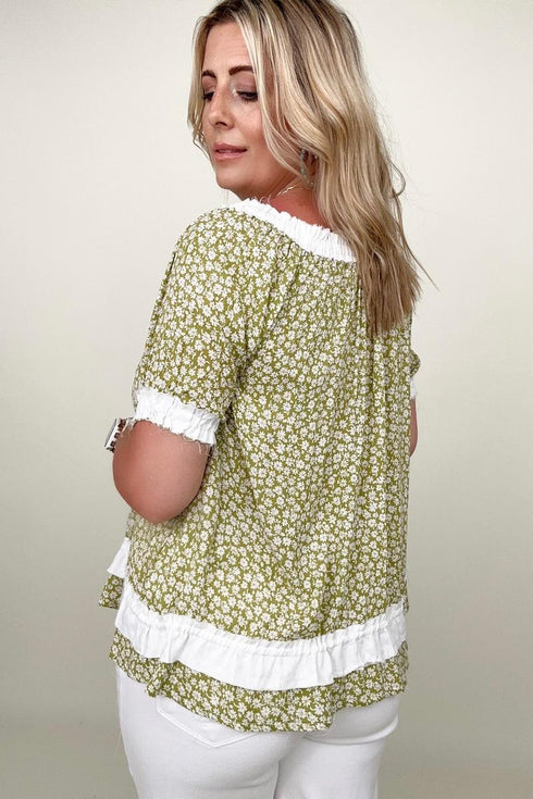Heyson Convertible Ditsy Floral Button Down Blouse SALE