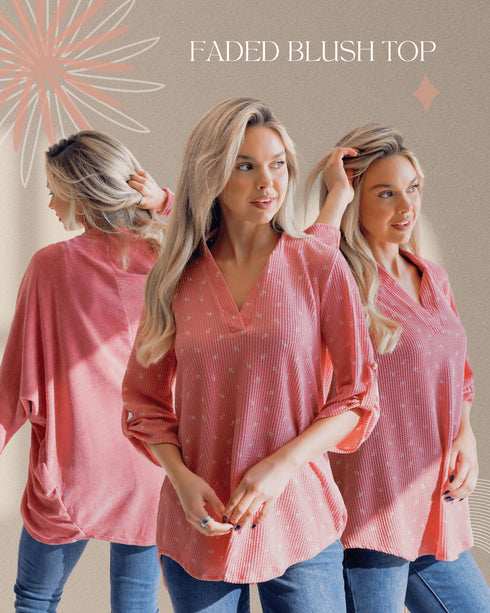 Faded Blush Top - LISA MARIE BOUTIQUE - S -