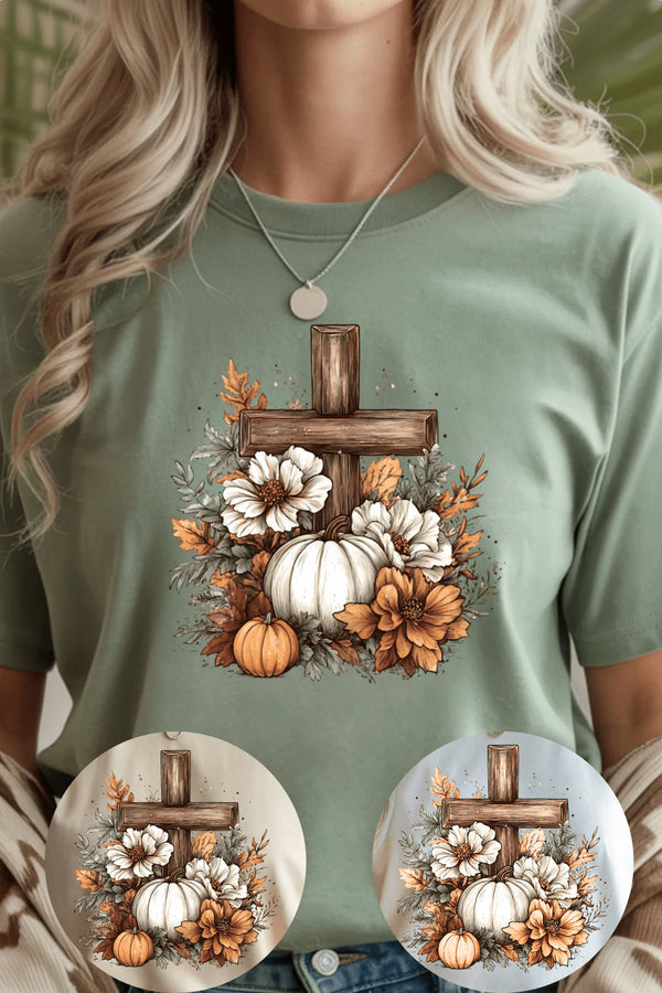 Faithful Harvest T-Shirt - LISA MARIE BOUTIQUE - S - White Gildan Tee -