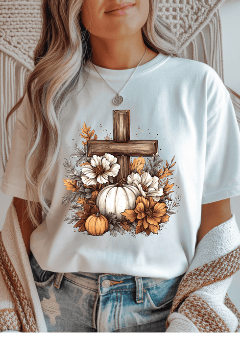 Faithful Harvest T-Shirt - LISA MARIE BOUTIQUE - S - White Gildan Tee -