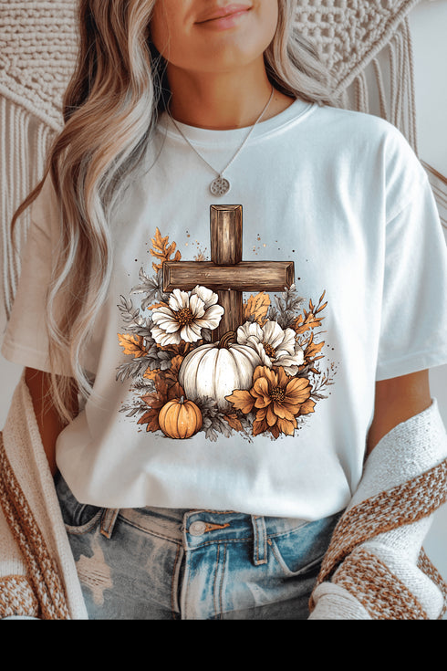 Faithful Harvest T-Shirt - LISA MARIE BOUTIQUE - S - White Gildan Tee -
