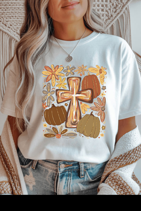 Fall Harvest T-Shirt - LISA MARIE BOUTIQUE - S - White Gildan Tee -