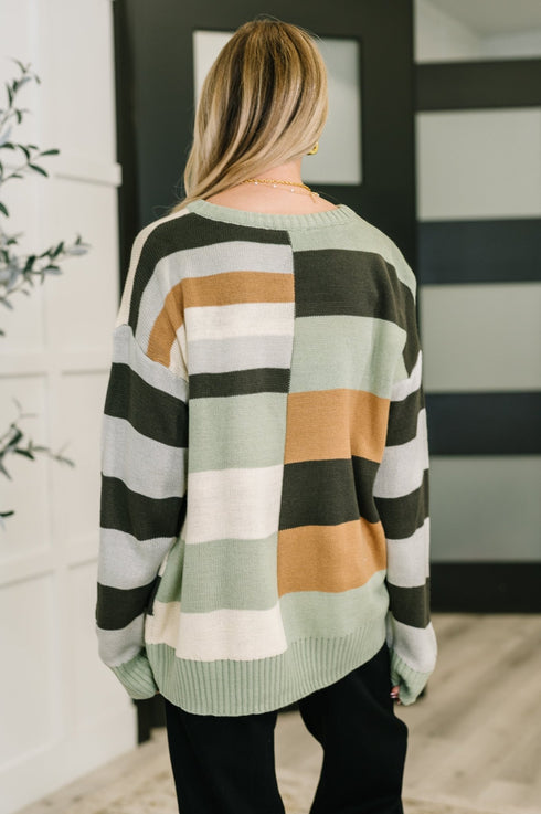 Fall Into Us Color Block Knit Pullover - LISA MARIE BOUTIQUE - Womens - Small -