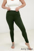 Zenana Brushed Microfiber Full Length Leggings Army Green