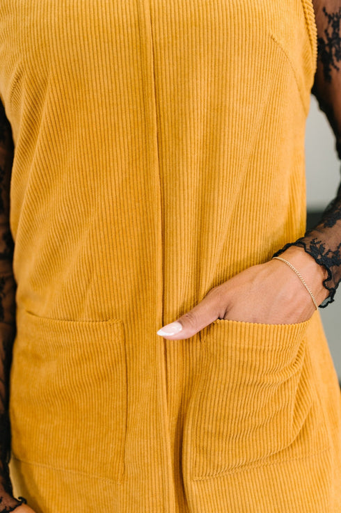 Feeling That Way Corduroy Dress - LISA MARIE BOUTIQUE - Womens - Small -