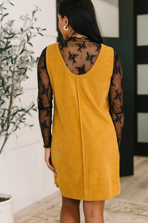 Feeling That Way Corduroy Dress - LISA MARIE BOUTIQUE - Womens - Small -