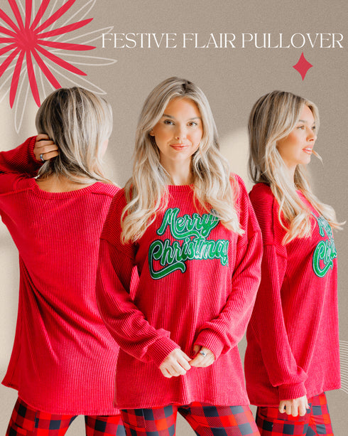 Festive Flair Pullover - LISA MARIE BOUTIQUE - S -