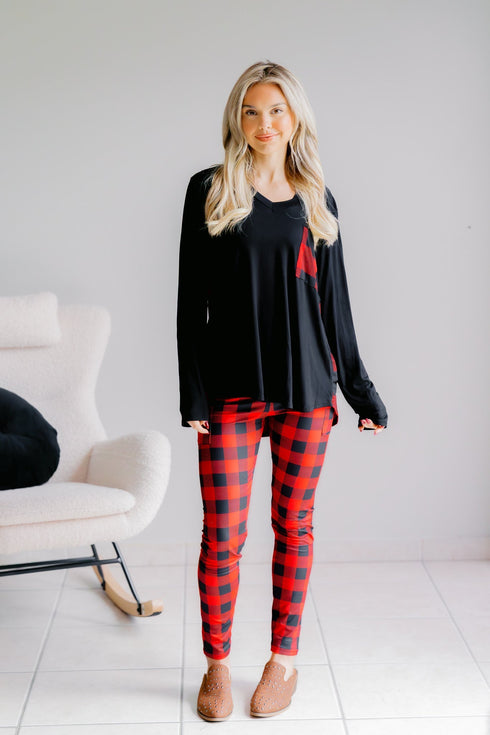 Fireside Checks Long Sleeve - LISA MARIE BOUTIQUE - S -