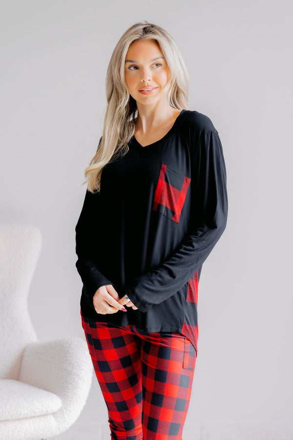 Fireside Checks Long Sleeve - LISA MARIE BOUTIQUE - S -