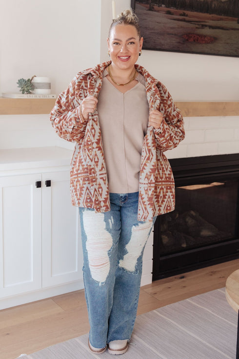 Gather Round Aztec Shacket - LISA MARIE BOUTIQUE - Layers - Small -